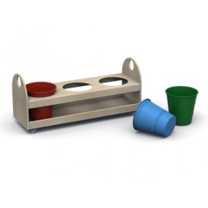 Carrello Green per raccolta differenziata legno multistrato essenza di betulla By Habitat per Bambini di 2H arredi per asilo