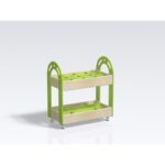 Carrello porta libri Lalla a 2 vasche dotate di scomparti in legno multistrato By Habitat per Bambini di 2H arredi per asilo