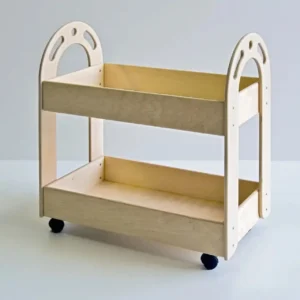 Carrello multiuso Lalla a 2 vasche con scomparti e ruote in legno multistrato By Habitat per Bambini di 2H arredi per asilo