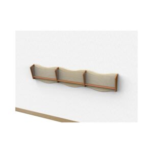 Libreria Nastrino pensile a 3 scomparti con frontalino sagomato in plexiglass By Habitat per Bambini di 2H arredi per asilo