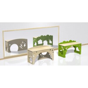 Scrivania Formaggio dal design elegante con incastro a puzzle in legno By Habitat per Bambini di 2H arredi per asilo