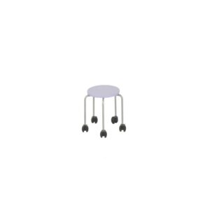 Sgabello basso modello 8 carrellato in metallo e legno di betulla 30 x 35 cm By Habitat per Bambini di 2H arredi per asilo