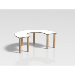 Tavolo pappa semicircolare Ovvio in legno con rivestimento in laminato By Habitat per Bambini di 2H arredi per asilo