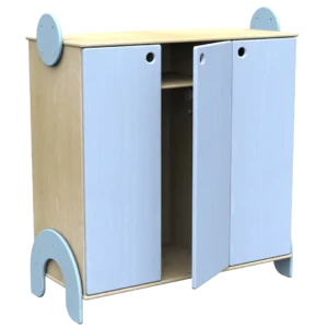 ad0111 Spogliatoio Linea Lalla 6 posti con ante ripiano interno superiore in legno by Habitat per Bambini di 2H arredi per asilo