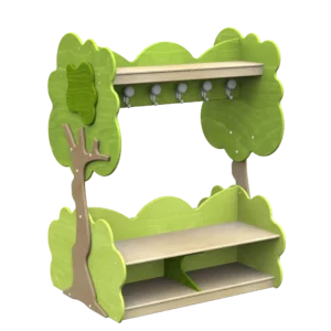 af0211 Spogliatoio tematico Querce 12 posti panca porta scarpe e mensola appendiabiti by Habitat per Bambini di 2H arredi per asilo