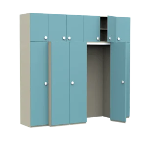 bb0411 Armadio a ponte Rialto con ante e vano centrale con ante a libro in legno 270cm nobilitato_habitat_per_bambini_by_2h_srl_arredi_per_asilo